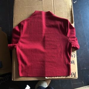 Red turtle Neck Crop Top